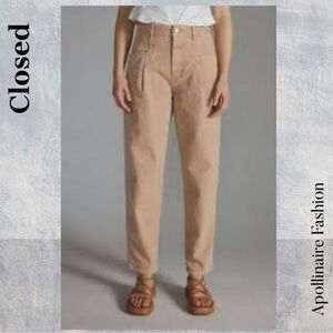 Closed Denim Heritage High Rise Tapered Barrel Jeans Sandstone Beige Size 31